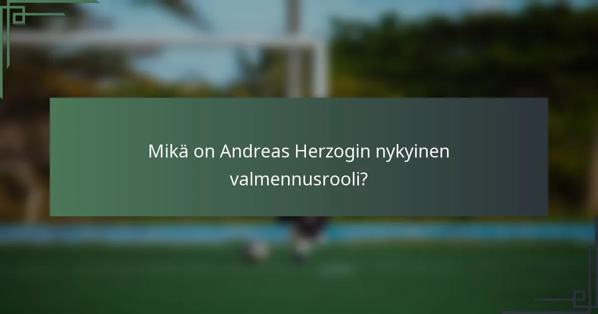 Mikä on Andreas Herzogin nykyinen valmennusrooli?